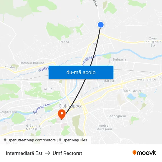 Harta de Intermediară Est către Umf Rectorat