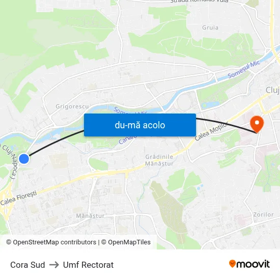 Harta de Cora Sud către Umf Rectorat