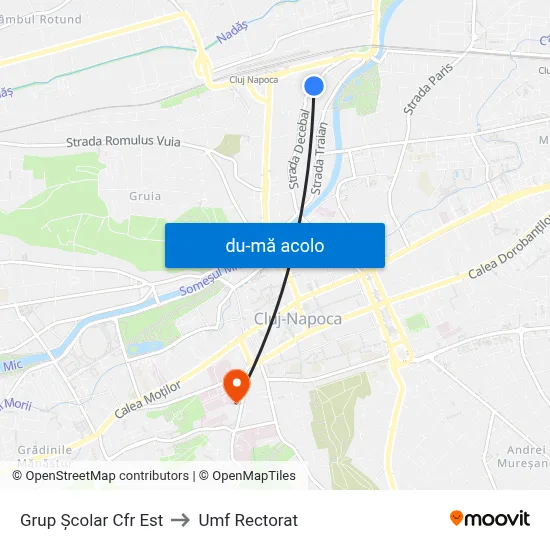 Harta de Grup Școlar Cfr Est către Umf Rectorat