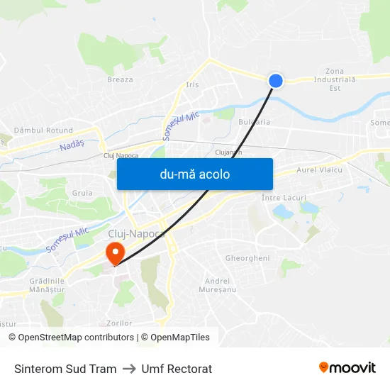 Harta de Sinterom Sud Tram către Umf Rectorat