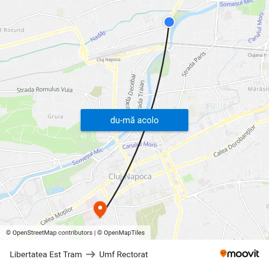 Harta de Libertatea Est Tram către Umf Rectorat