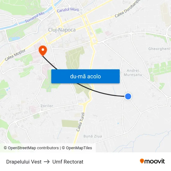 Harta de Drapelului Vest către Umf Rectorat