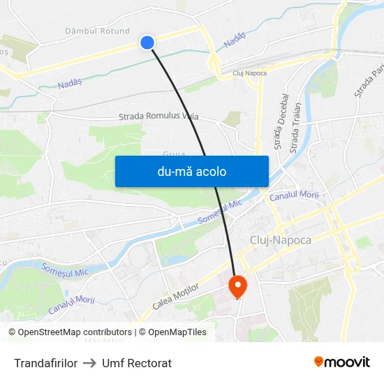 Harta de Trandafirilor către Umf Rectorat
