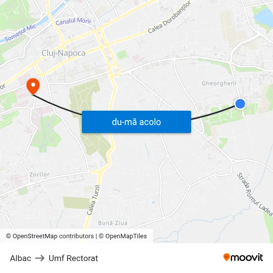Harta de Albac către Umf Rectorat