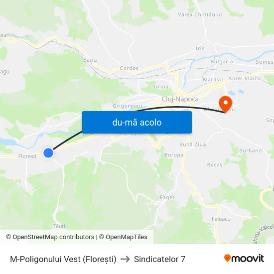 Harta de M-Poligonului Vest (Florești) către Sindicatelor 7