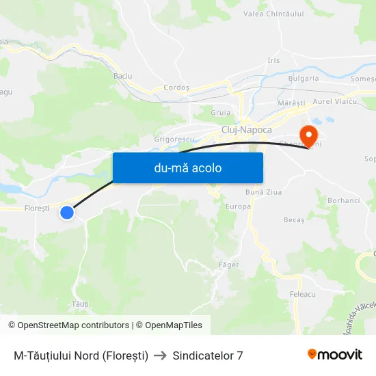 Harta de M-Tăuțiului Nord (Florești) către Sindicatelor 7