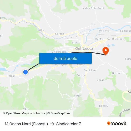 Harta de M-Oncos Nord (Florești) către Sindicatelor 7