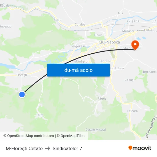 Harta de M-Florești Cetate către Sindicatelor 7