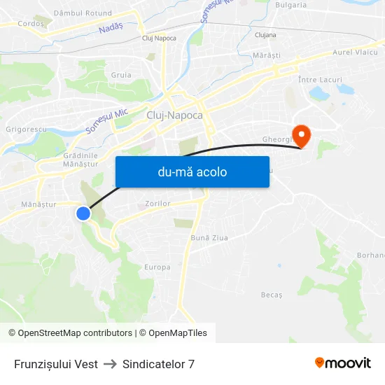 Harta de Frunzișului Vest către Sindicatelor 7