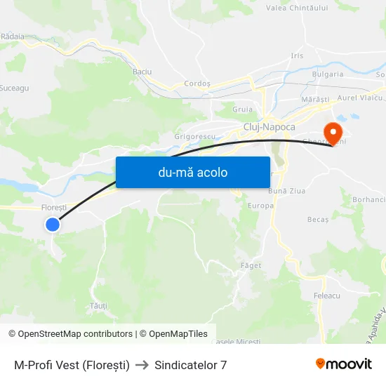 Harta de M-Profi Vest (Florești) către Sindicatelor 7