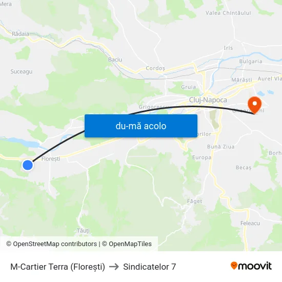 Harta de M-Cartier Terra (Florești) către Sindicatelor 7