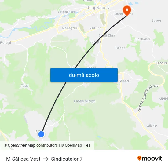 Harta de M-Sălicea Vest către Sindicatelor 7