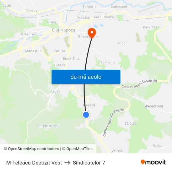 Harta de M-Feleacu Depozit Vest către Sindicatelor 7