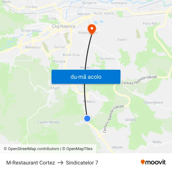 Harta de M-Restaurant Cortez către Sindicatelor 7