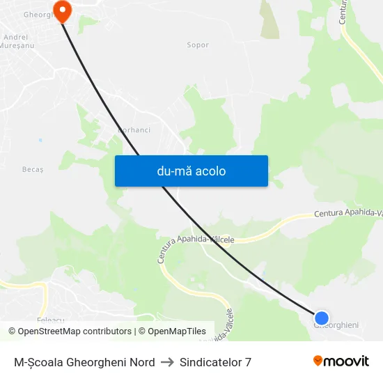 Harta de M-Școala Gheorgheni Nord către Sindicatelor 7