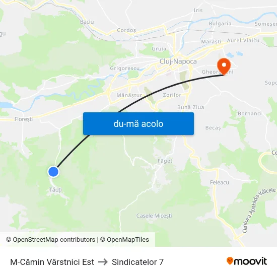 Harta de M-Cămin Vârstnici Est către Sindicatelor 7