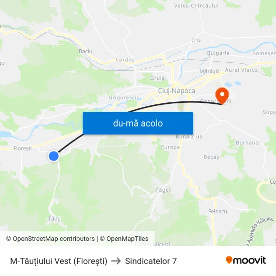 Harta de M-Tăuțiului Vest (Florești) către Sindicatelor 7