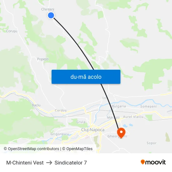 Harta de M-Chinteni Vest către Sindicatelor 7