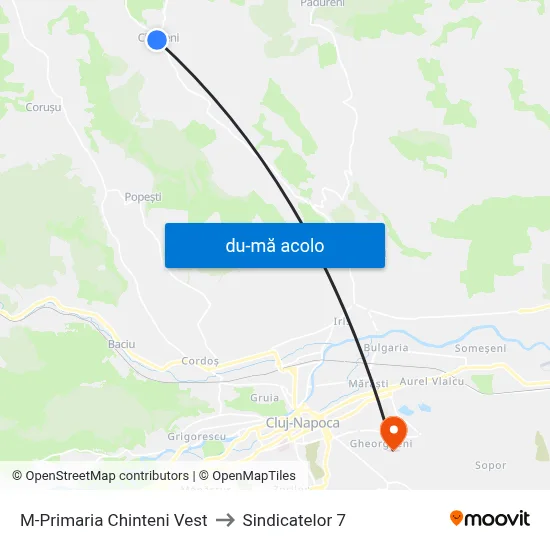 Harta de M-Primaria Chinteni Vest către Sindicatelor 7