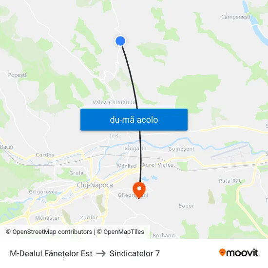 Harta de M-Dealul Fânețelor Est către Sindicatelor 7