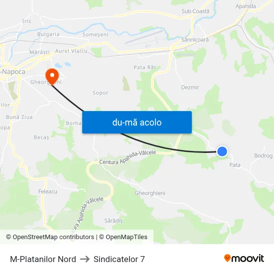 Harta de M-Platanilor Nord către Sindicatelor 7