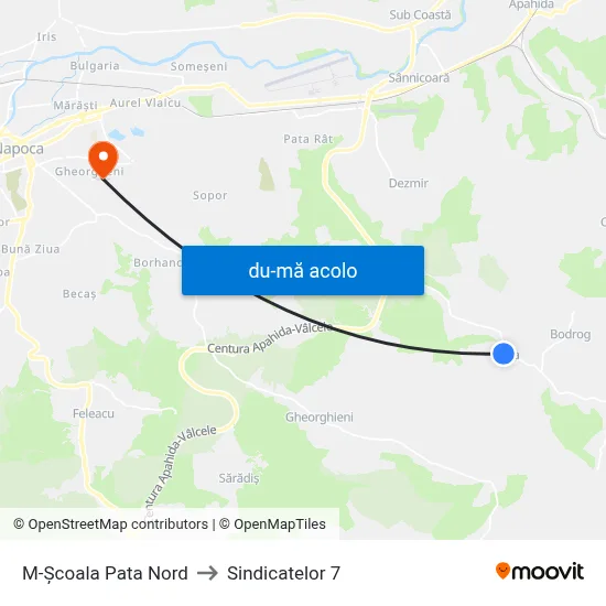 Harta de M-Școala Pata Nord către Sindicatelor 7