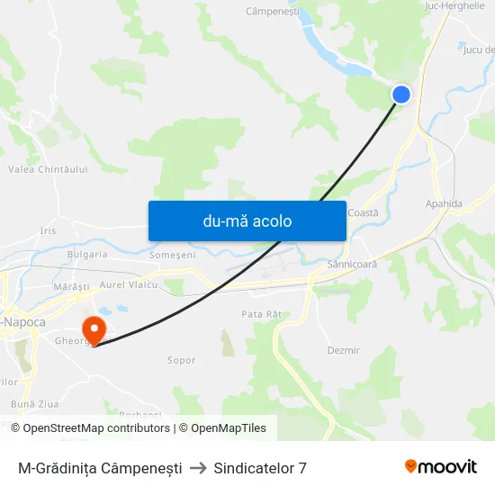 Harta de M-Grădinița Câmpenești către Sindicatelor 7