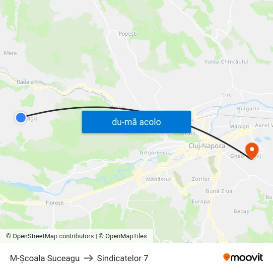 Harta de M-Școala Suceagu către Sindicatelor 7