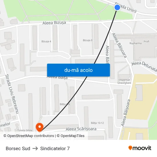 Harta de Borsec Sud către Sindicatelor 7