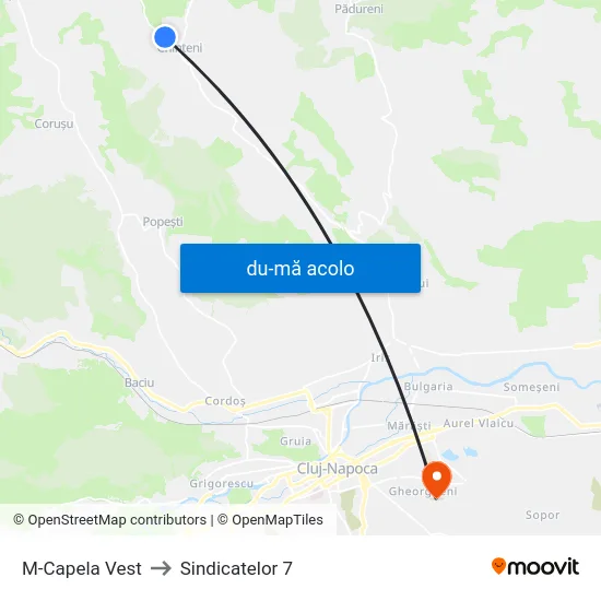 Harta de M-Capela Vest către Sindicatelor 7