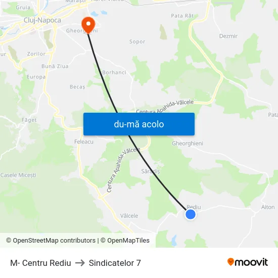 Harta de M- Centru Rediu către Sindicatelor 7