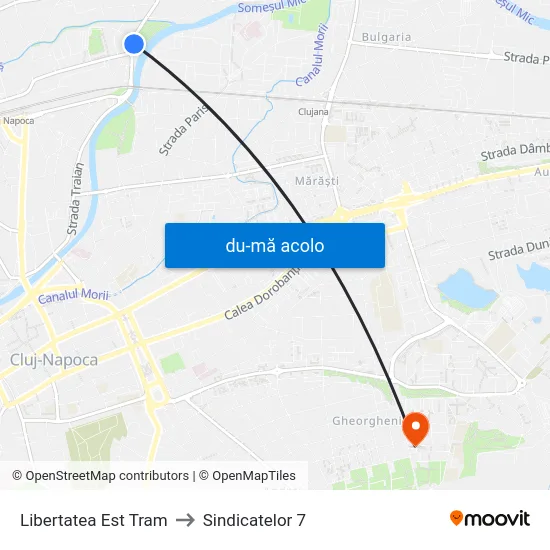 Harta de Libertatea Est Tram către Sindicatelor 7