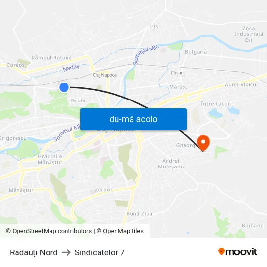 Harta de Rădăuți Nord către Sindicatelor 7