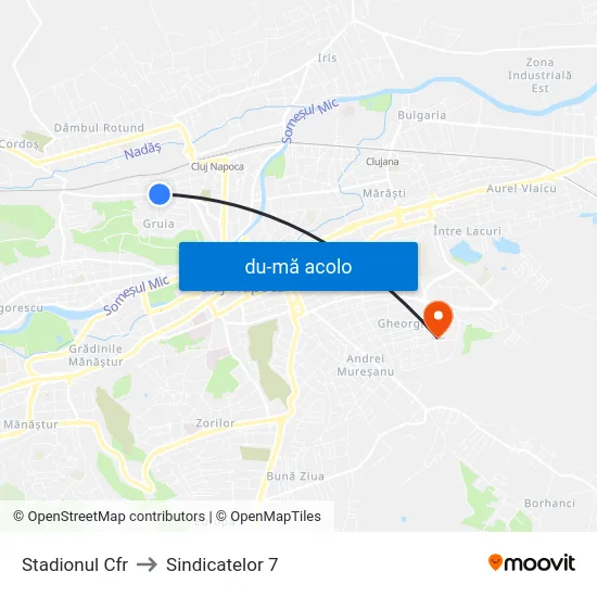 Harta de Stadionul Cfr către Sindicatelor 7