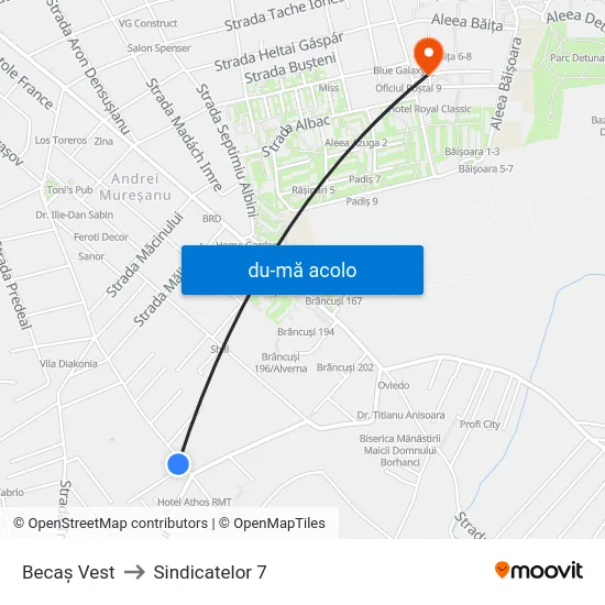Harta de Becaș Vest către Sindicatelor 7