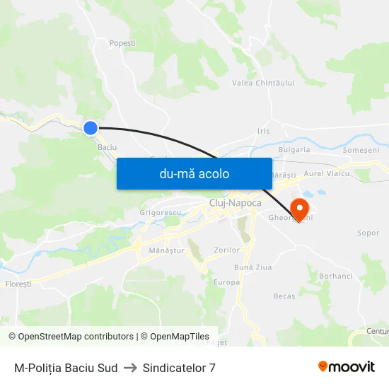 Harta de M-Poliția Baciu Sud către Sindicatelor 7