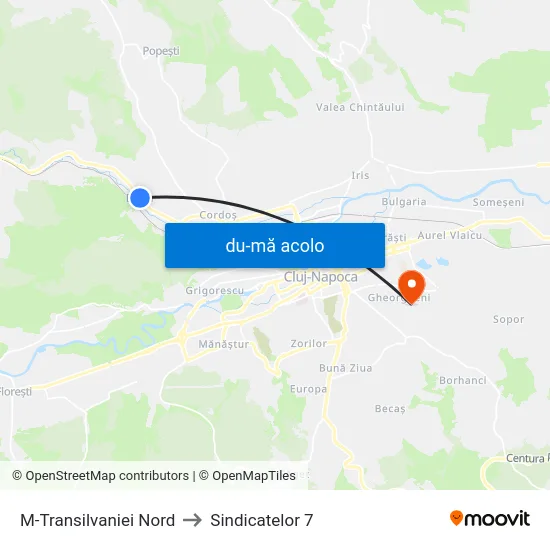 Harta de M-Transilvaniei Nord către Sindicatelor 7