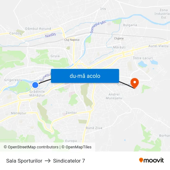 Harta de Sala Sporturilor către Sindicatelor 7