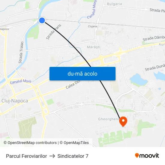 Harta de Parcul Feroviarilor către Sindicatelor 7