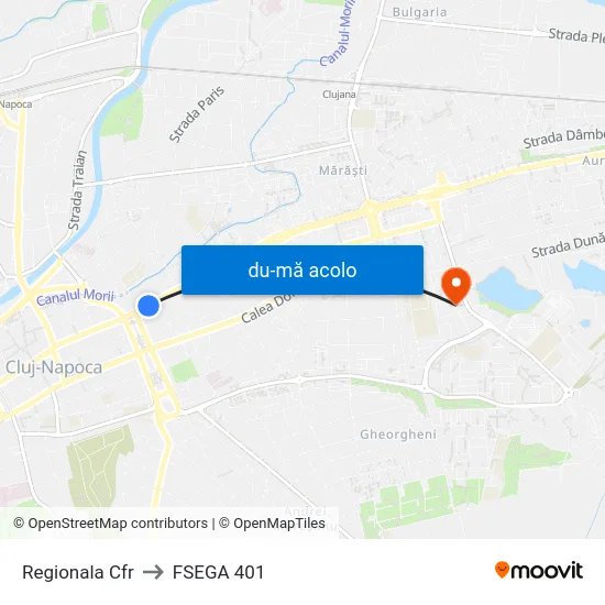 Harta de Regionala Cfr către FSEGA 401