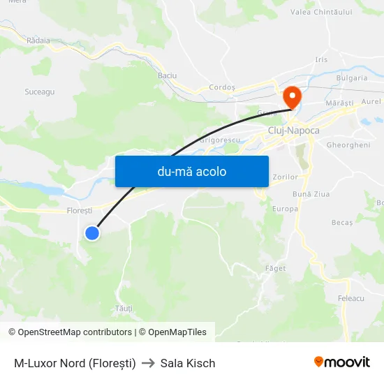 Harta de M-Luxor Nord (Florești) către Sala Kisch