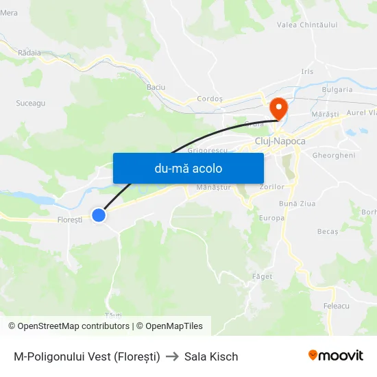 Harta de M-Poligonului Vest (Florești) către Sala Kisch