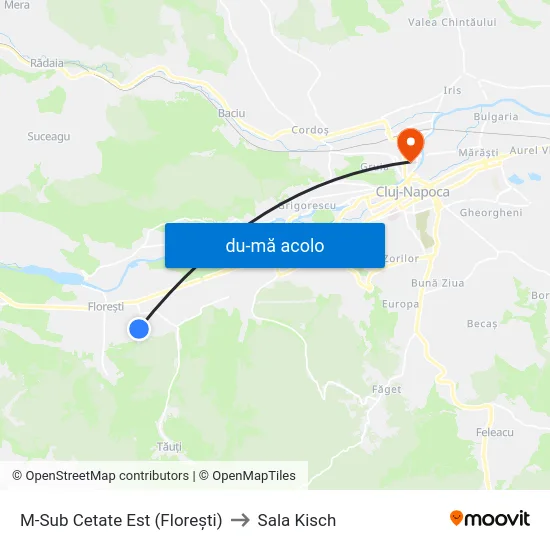 Harta de M-Sub Cetate Est (Florești) către Sala Kisch