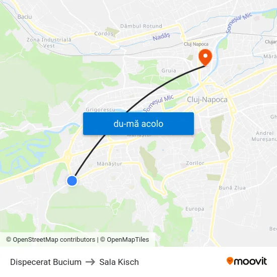 Harta de Dispecerat Bucium către Sala Kisch