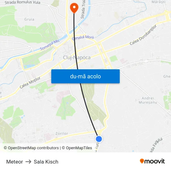 Harta de Meteor către Sala Kisch