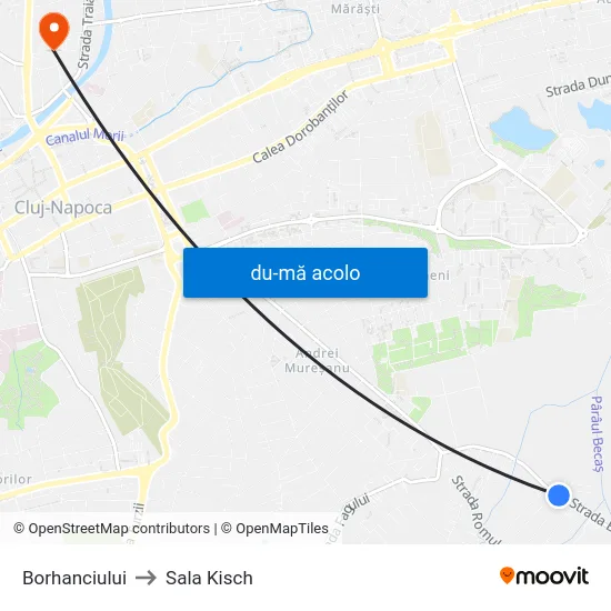 Harta de Borhanciului către Sala Kisch