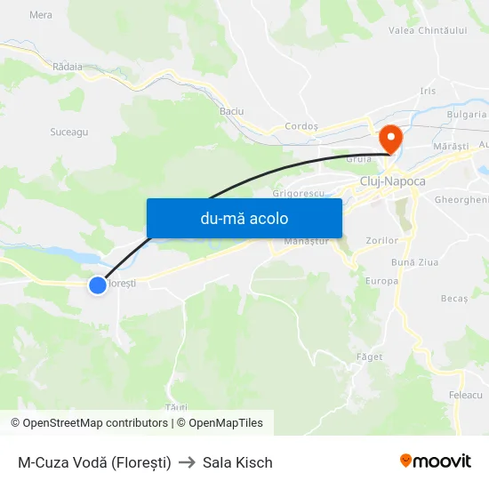 Harta de M-Cuza Vodă (Florești) către Sala Kisch