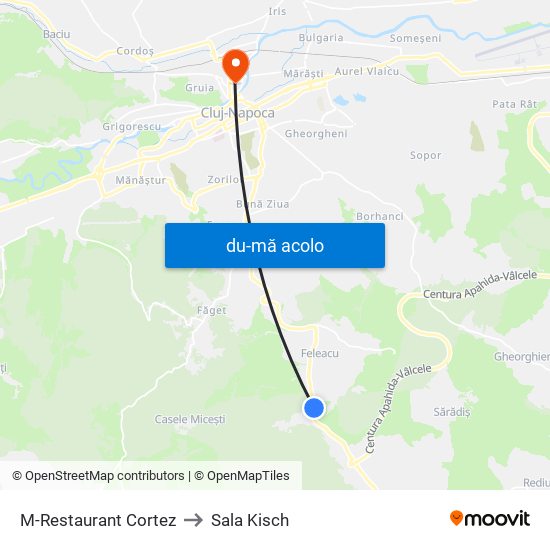 Harta de M-Restaurant Cortez către Sala Kisch