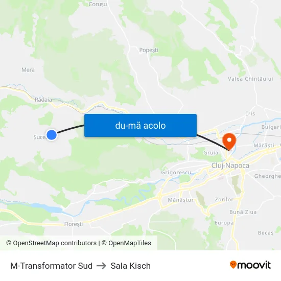 Harta de M-Transformator Sud către Sala Kisch