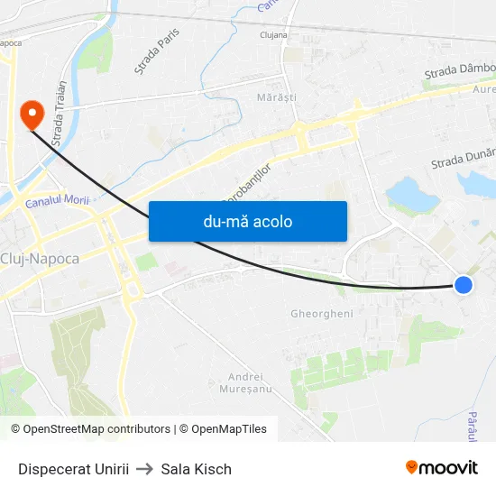 Harta de Dispecerat Unirii către Sala Kisch